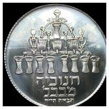 1973 Israel 5 Lirot Silver Coin CHOICE BU
