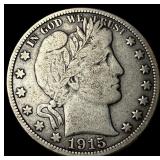 1915-D Silver Barber Half Dollar NEARLY UNCIRCULAT