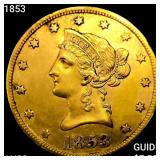 1853 $10 Gold Eagle CHOICE AU