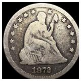 1872 Seated Liberty Silver Quarter LIGHTLY CIRCULA