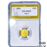 1856 Type 3 Dollar PGA MS63 Type 3