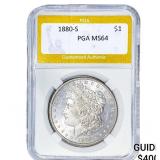 1880-S Morgan Silver Dollar PGA MS64