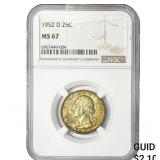 1952-D Washington Silver Quarter NGC MS67