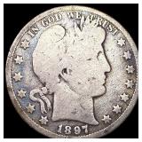 1897-O Silver Barber Half Dollar LIGHTLY CIRCULATE