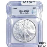 1999 Silver Eagle ICG MS70