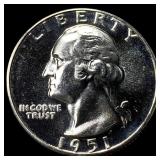 1951 Silver Washington Quarter CHOICE PROOF