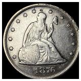 1876 Seated Liberty Twenty Cents CHOICE AU