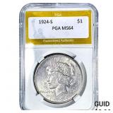 1924-S Silver Peace Dollar PGA MS64