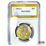 1941-S Walking Liberty Half Dollar PGA MS64