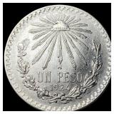 1924-M Silver 1 Peso Mexico UNCIRCULATED