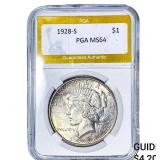 1928-S Silver Peace Dollar PGA MS64