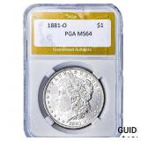1881-O Morgan Silver Dollar PGA MS64