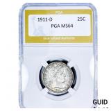 1911-D Barber Quarter PGA MS64