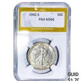 1942-S Walking Liberty Half Dollar PGA MS66