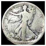 1916-D Silver Walking Liberty Half Dollar NICELY C