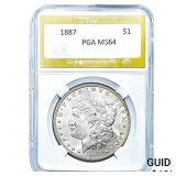 1887 Morgan Silver Dollar PGA MS64
