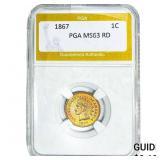 1867 Indian Head Cent PGA MS63 RD
