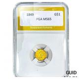 1849 Rare Gold Dollar PGA MS65