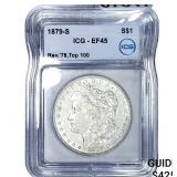 1879-S REV 78 Morgan Silver Dollar ICG EF45