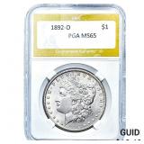 1892-O Morgan Silver Dollar PGA MS65