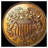 1865 Copper Two-Cent Piece CHOICE BU