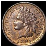 1891 Indian Head Cent CHOICE AU