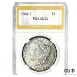 1904-S Morgan Silver Dollar PGA AU55