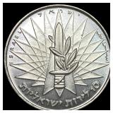 1967 Israel 10 Lirot Silver Coin GEM BU