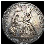 1861 Seated Liberty Half Dollar LIGHTLY CIRCULATED