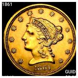 1861 $2.50 Gold Quarter Eagle UNCIRCULATED