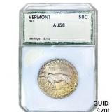 1927 Vermont Half Dollar PCI AU58
