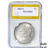 1880-O Morgan Silver Dollar PGA MS64