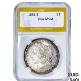 1881-S Morgan Silver Dollar PGA MS64