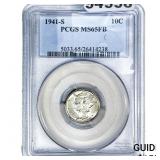 1941-S Mercury Silver Dime PCGS MS65 FB