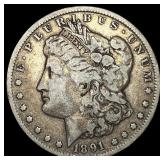 1891-CC Silver Morgan Dollar LIGHTLY CIRCULATED