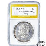 1878 7/8TF Morgan Silver Dollar PGA MS64 DMPL