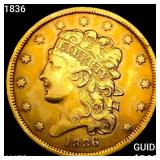 1836 $5 Gold Half Eagle CLOSELY UNCIRCULATED