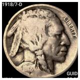 1918/7-D Buffalo Nickel NEARLY UNCIRCULATED