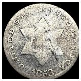 1853 Silver Three-Cent Piece NICELY CIRCULATED