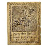 1779 Jan 14, 1779 $45 Continental Congress (Fr. CC