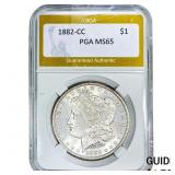 1882-CC Morgan Silver Dollar PGA MS65