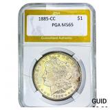 1885-CC Morgan Silver Dollar PGA MS65