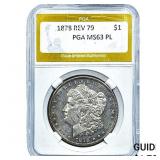 1878 Rev 79 Morgan Silver Dollar PGA MS63 PL