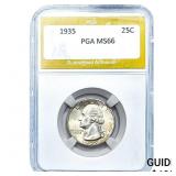 1935 Washington Silver Quarter PGA MS66