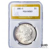 1881-S Morgan Silver Dollar PGA MS63