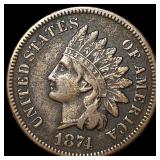 1874 Indian Head Cent LIGHTLY CIRCULATED