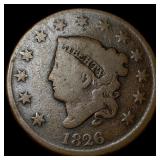 1826 Coronet Head Large Cent NICELY CIRCULATED