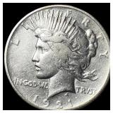 1921 Silver Peace Dollar NEARLY UNCIRCULATED