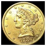 1886-S Gold $5 Half Eagle UNCIRCULATED