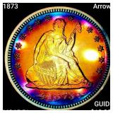 1873 Arrows Seated Liberty Quarter GEM BU PL